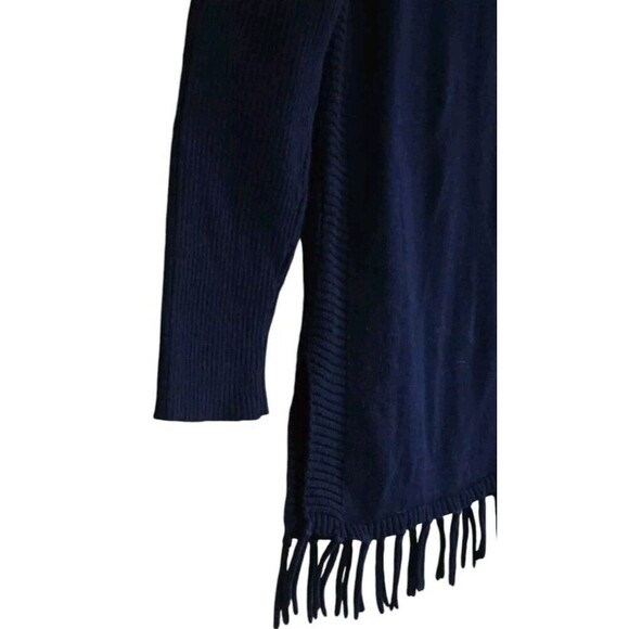 Lilly Pulitzer Sweater Girls Medium Blue Mini Ramona Caftan Fringe Coastal - Picture 2 of 7